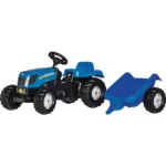Trator a pedais New Holland com reboque